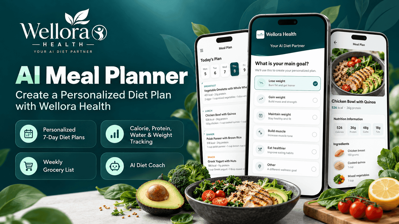 How to Create a Personalized Diet Plan with an AI Meal Planner: Wellora Health Guide app preview